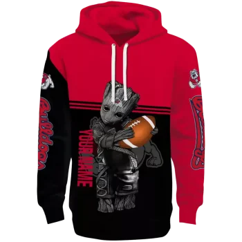 personalized fresno state bulldogs baby groot red black hoodie best selling