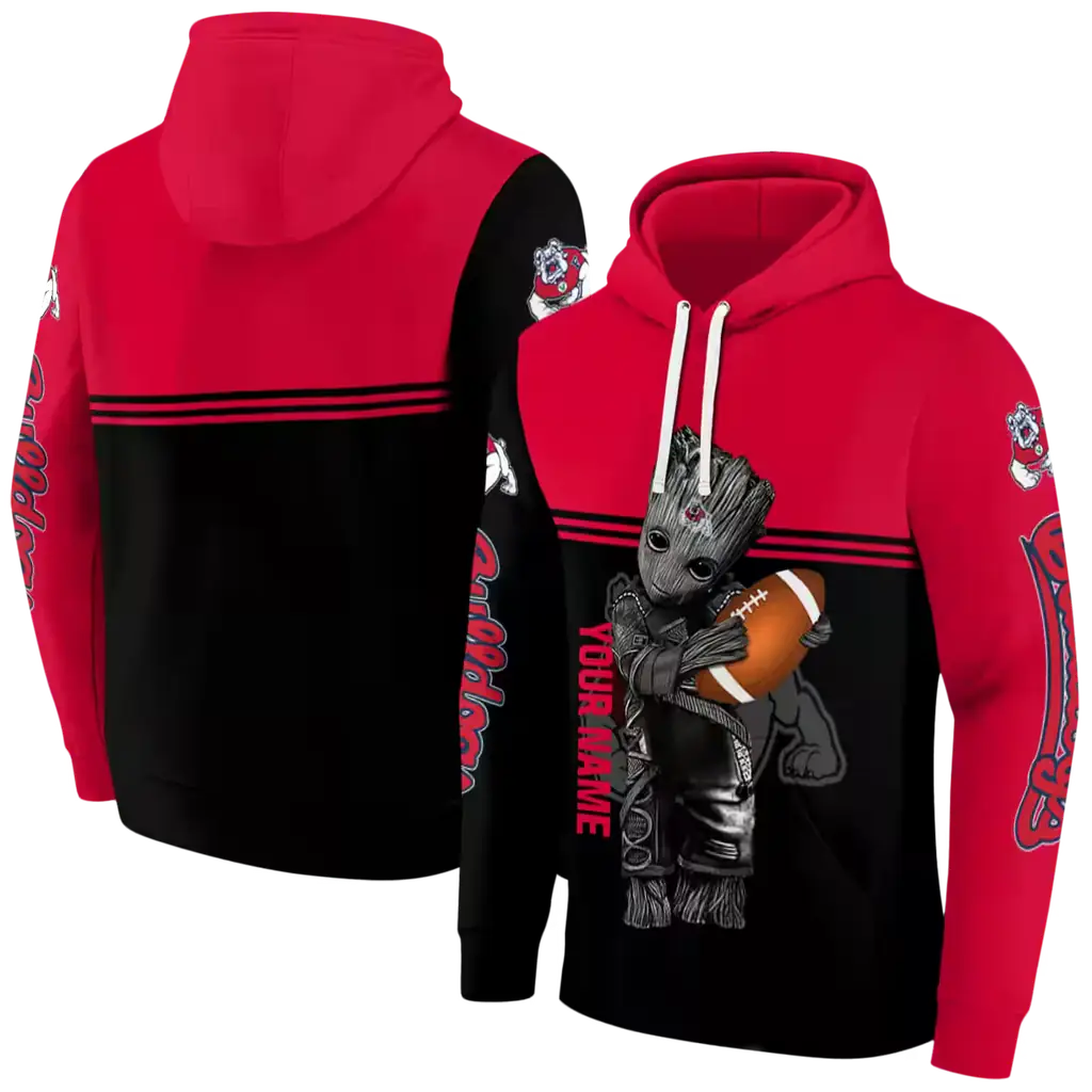 personalized fresno state bulldogs baby groot red black hoodie fashion forward personalized fresno state bulldogs baby groot red black hoodie fashion forward