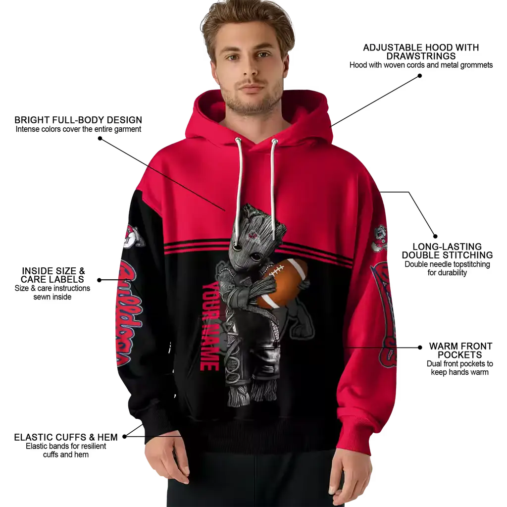 personalized fresno state bulldogs baby groot red black hoodie latest model personalized fresno state bulldogs baby groot red black hoodie latest model