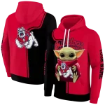 personalized fresno state bulldogs baby yoda red black hoodie best selling
