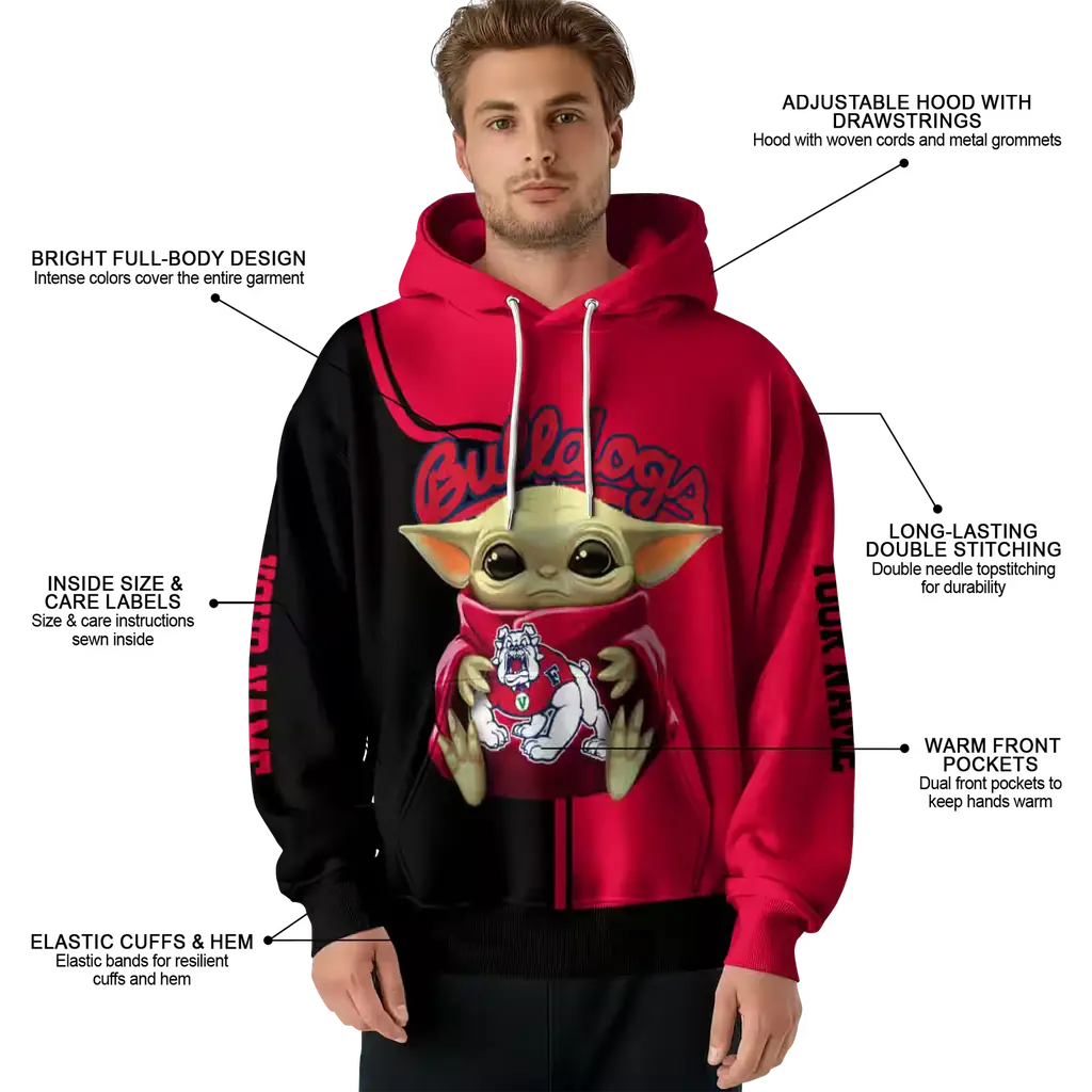 personalized fresno state bulldogs baby yoda red black hoodie latest model personalized fresno state bulldogs baby yoda red black hoodie latest model