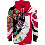 personalized fresno state bulldogs puzzle pieces red hoodie best selling
