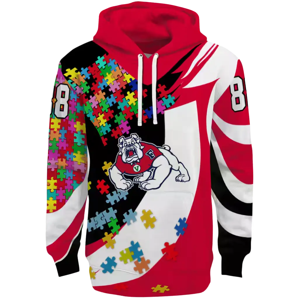 personalized fresno state bulldogs puzzle pieces red hoodie best selling personalized fresno state bulldogs puzzle pieces red hoodie best selling