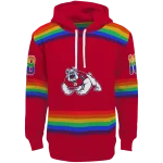 personalized fresno state bulldogs rainbow stripes red hoodie best selling