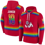 personalized fresno state bulldogs rainbow stripes red hoodie best selling