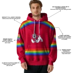personalized fresno state bulldogs rainbow stripes red hoodie best selling
