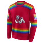 personalized fresno state bulldogs rainbow stripes red hoodie best selling