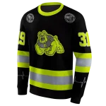 personalized fresno state bulldogs safety motif black neon green hoodie best selling