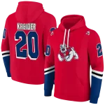 personalized fresno state bulldogs striped sleeves red hoodie best selling