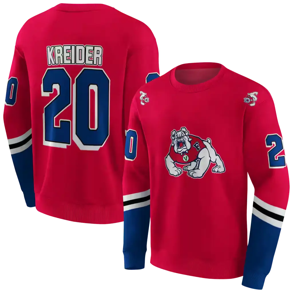 personalized fresno state bulldogs striped sleeves red hoodie premium grade personalized fresno state bulldogs striped sleeves red hoodie premium grade