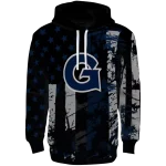 personalized georgetown hoyas distressed flag blue black hoodie best selling
