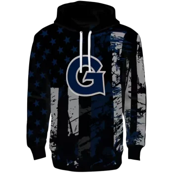 personalized georgetown hoyas distressed flag blue black hoodie best selling