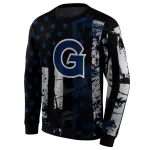 personalized georgetown hoyas distressed flag blue black hoodie best selling