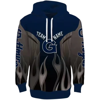 personalized georgetown hoyas flame design blue hoodie best selling