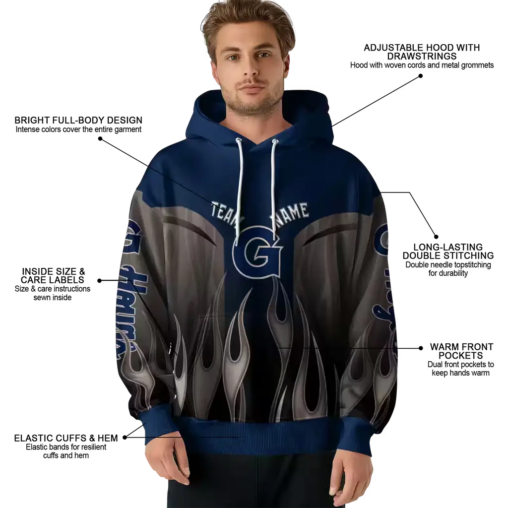 personalized georgetown hoyas flame design blue hoodie latest model personalized georgetown hoyas flame design blue hoodie latest model