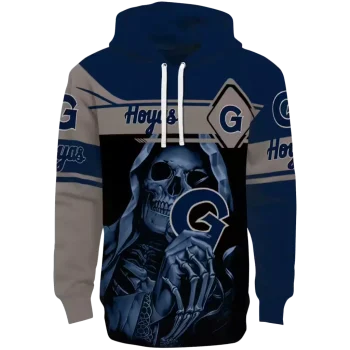 personalized georgetown hoyas grim reaper blue black hoodie best selling