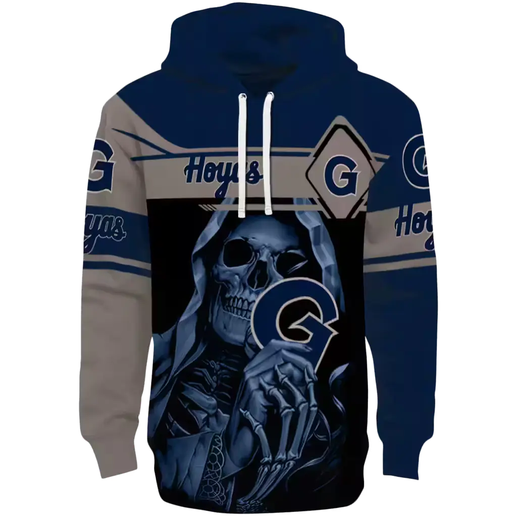 personalized georgetown hoyas grim reaper blue black hoodie best selling personalized georgetown hoyas grim reaper blue black hoodie best selling