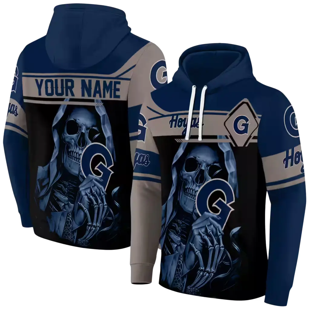personalized georgetown hoyas grim reaper blue black hoodie fashion forward personalized georgetown hoyas grim reaper blue black hoodie fashion forward