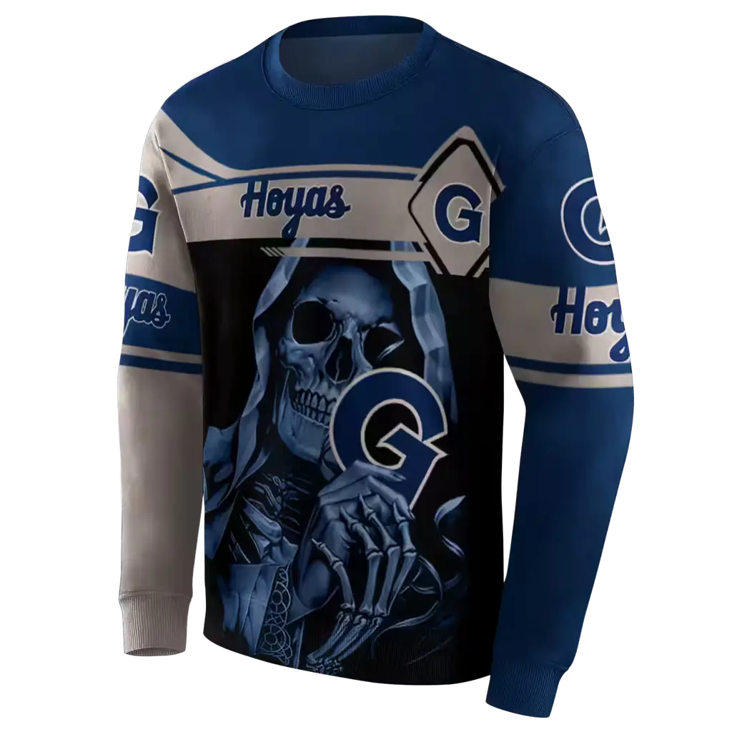 personalized georgetown hoyas grim reaper blue black hoodie new arrival personalized georgetown hoyas grim reaper blue black hoodie new arrival