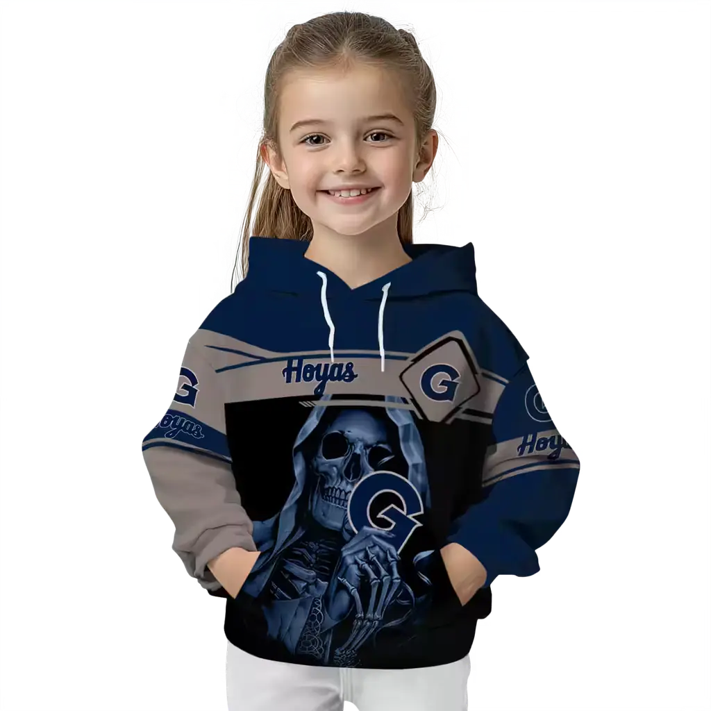 personalized georgetown hoyas grim reaper blue black hoodie top rated personalized georgetown hoyas grim reaper blue black hoodie top rated