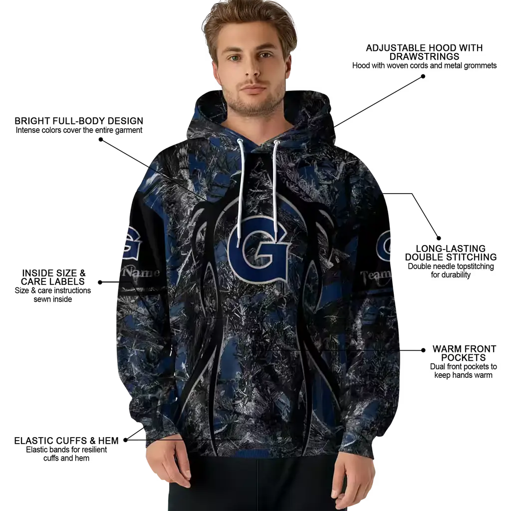 personalized georgetown hoyas hunting theme blue black hoodie latest model personalized georgetown hoyas hunting theme blue black hoodie latest model