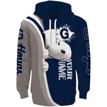 personalized georgetown hoyas peeking snoopy blue hoodie best selling
