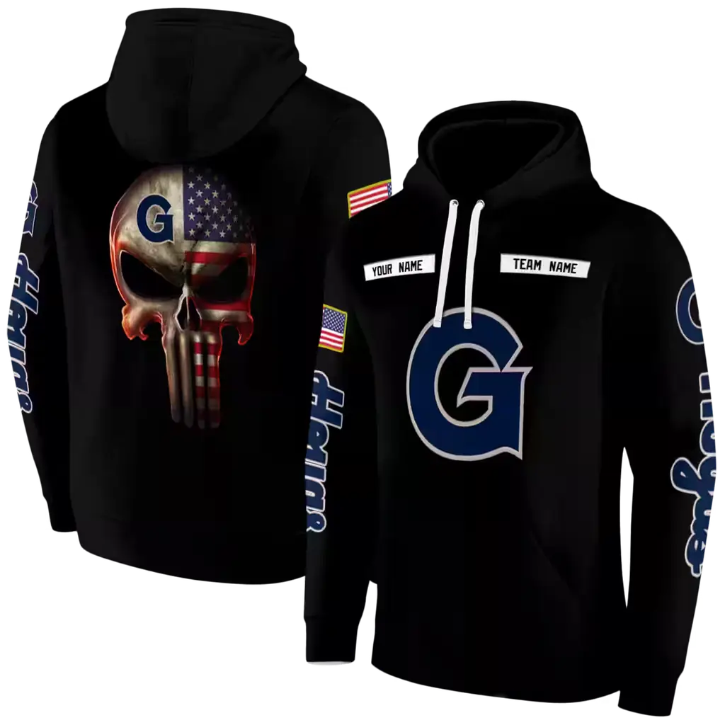 personalized georgetown hoyas punisher skull black hoodie fashion forward personalized georgetown hoyas punisher skull black hoodie fashion forward