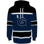 personalized georgetown hoyas striped pattern blue hoodie best selling
