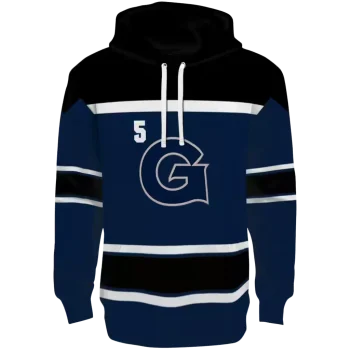 personalized georgetown hoyas striped pattern blue hoodie best selling
