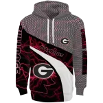personalized georgia bulldogs hexagonal mesh red black gray hoodie best selling