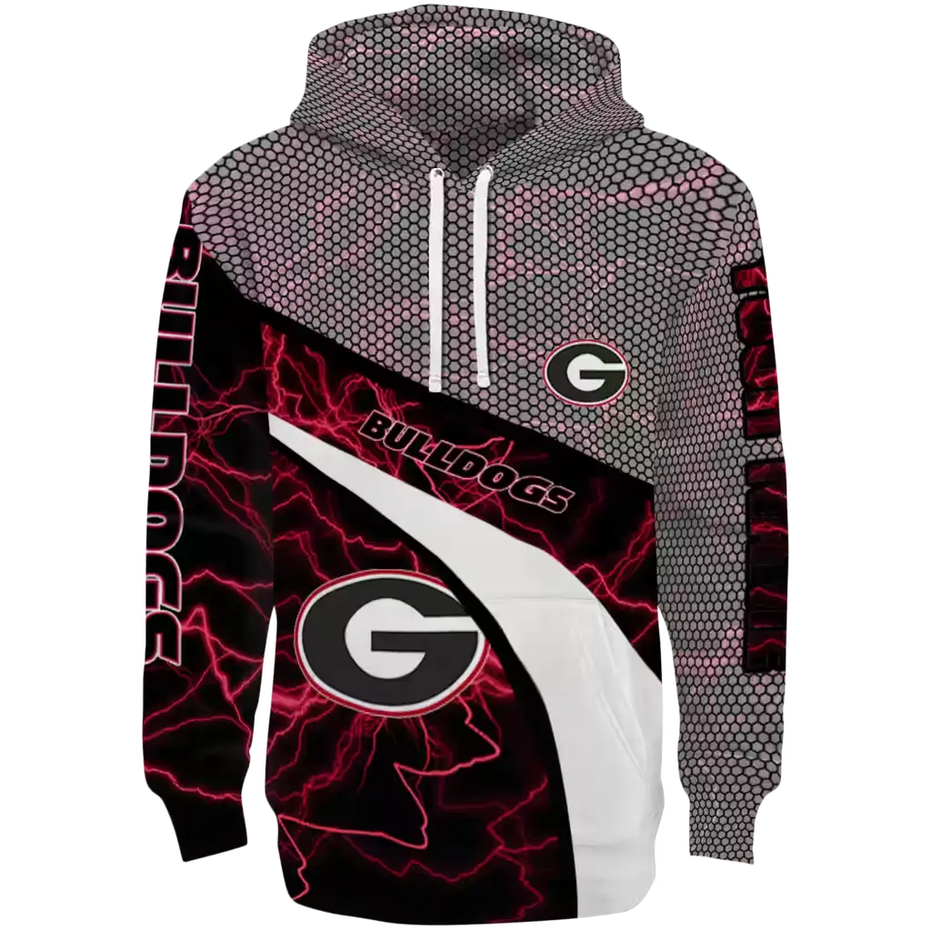 personalized georgia bulldogs hexagonal mesh red black gray hoodie best selling personalized georgia bulldogs hexagonal mesh red black gray hoodie best selling