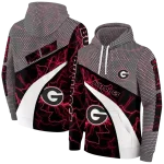 personalized georgia bulldogs hexagonal mesh red black gray hoodie best selling