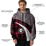personalized georgia bulldogs hexagonal mesh red black gray hoodie best selling