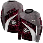 personalized georgia bulldogs hexagonal mesh red black gray hoodie best selling