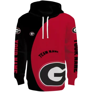 personalized georgia bulldogs minimalist design red black hoodie best selling