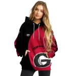 personalized georgia bulldogs minimalist design red black hoodie best selling