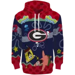 personalized georgia bulldogs spongebob patrick star red navy hoodie best selling