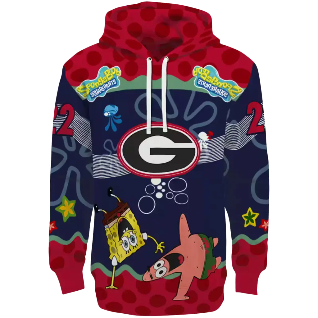 personalized georgia bulldogs spongebob patrick star red navy hoodie best selling personalized georgia bulldogs spongebob patrick star red navy hoodie best selling
