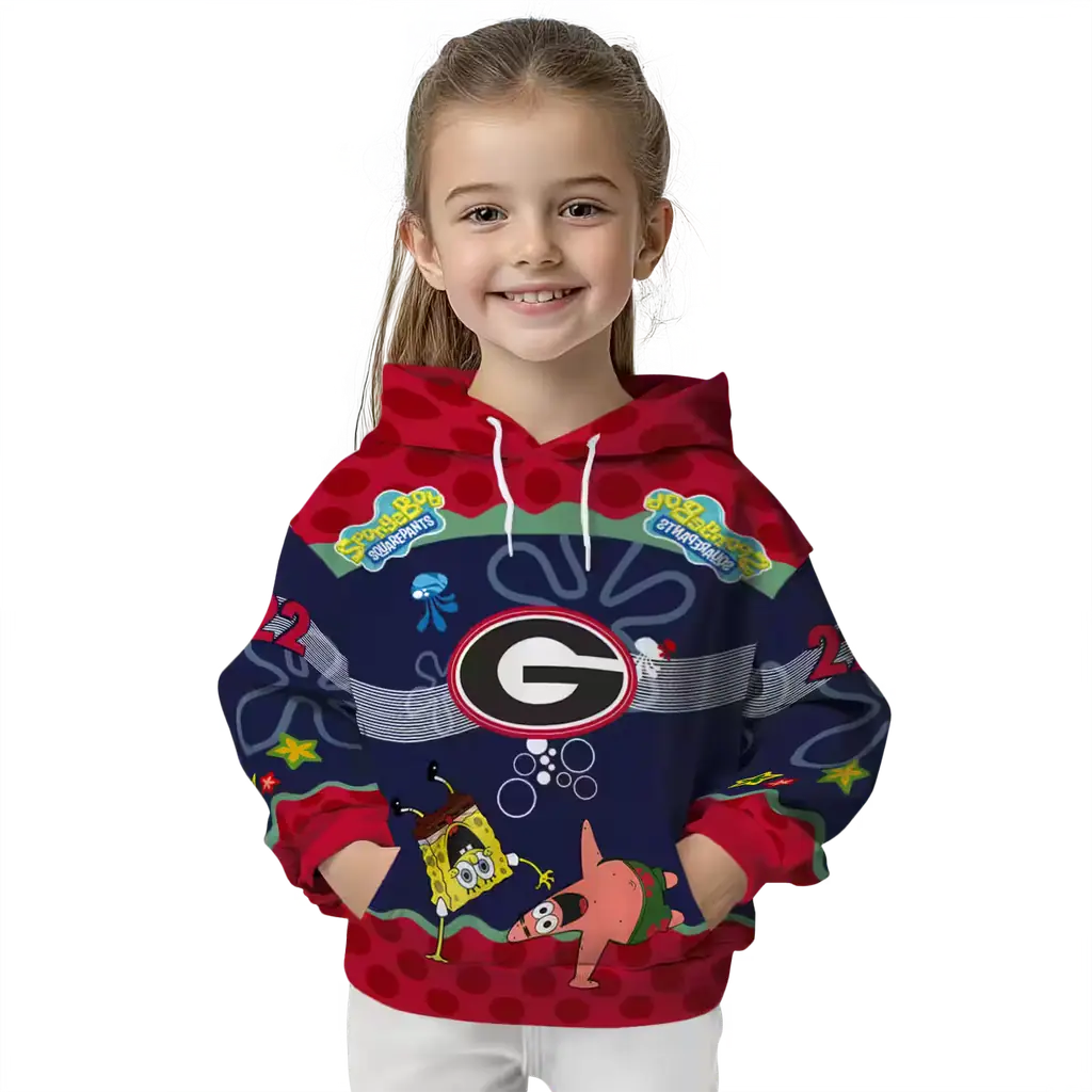 personalized georgia bulldogs spongebob patrick star red navy hoodie top rated personalized georgia bulldogs spongebob patrick star red navy hoodie top rated