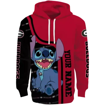 personalized georgia bulldogs stitch red hoodie best selling