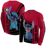 personalized georgia bulldogs stitch red hoodie best selling