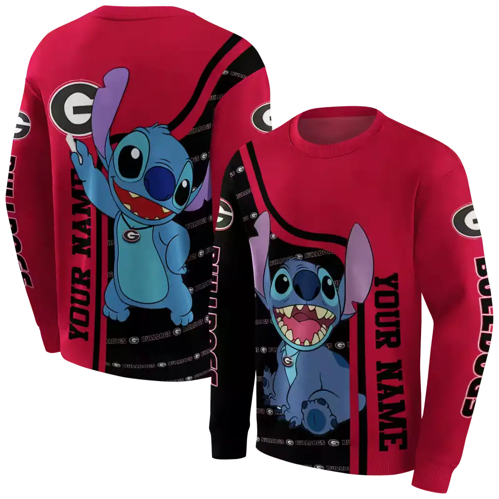 personalized georgia bulldogs stitch red hoodie premium grade personalized georgia bulldogs stitch red hoodie premium grade