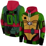 personalized georgia bulldogs superhero armor red green hoodie best selling