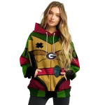 personalized georgia bulldogs superhero armor red green hoodie best selling