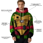 personalized georgia bulldogs superhero armor red green hoodie best selling