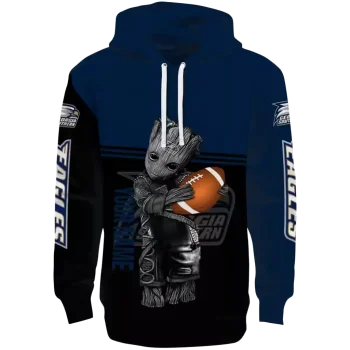 personalized georgia southern eagles baby groot blue black hoodie best selling