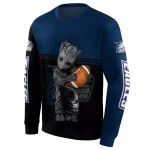 personalized georgia southern eagles baby groot blue black hoodie best selling