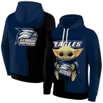 personalized georgia southern eagles baby yoda blue black hoodie best selling