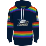 personalized georgia southern eagles rainbow stripes blue hoodie best selling