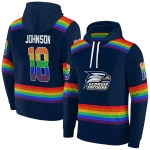 personalized georgia southern eagles rainbow stripes blue hoodie best selling